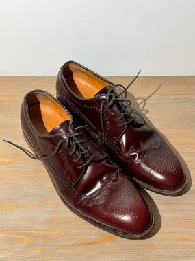 Men's Burgundy Crosby Square leather Wingtip Oxford Style 11.5